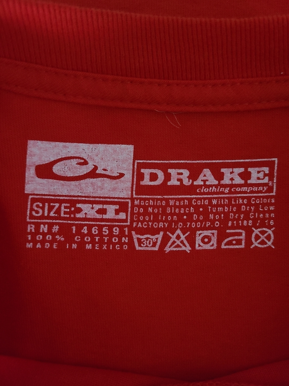 Drake Waterfowl Red Short Sleeve Tee with White Logo XL - Picture 4 of 9